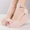 Women's Sandals Summer Slingback Rubber Casual Wedge Heel Bowknot